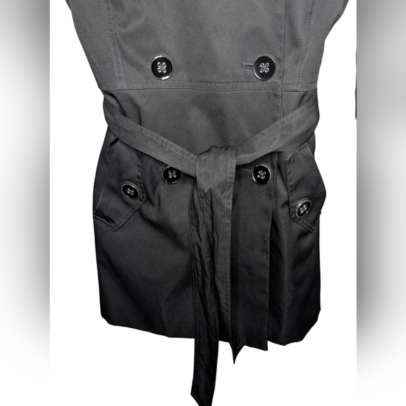 Banana Republic Petite XS Black Classic Trench Coat Belted Tailored - Picture 5 of 14